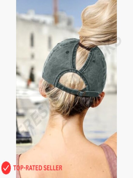 Vintage Washed Distressed Baseball Cap with Ponytail Hole Sport Hat main image 4